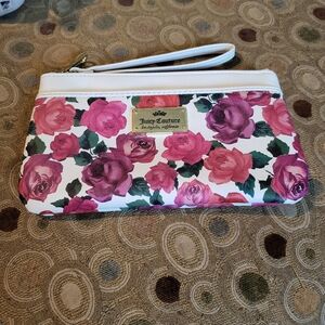 Juicy Couture Rose Print Wristlet Clutch